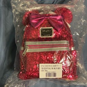 Loungefly Disney Minnie Mouse Magenta Sequin Women's Backpack One Size